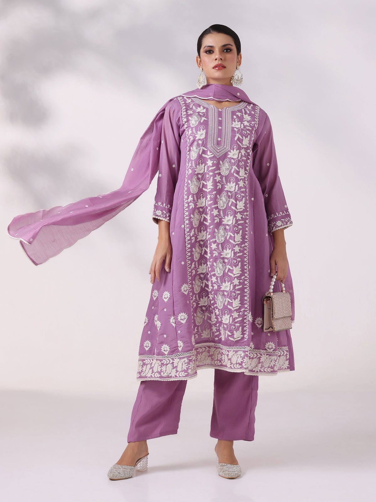 Poly Viscose Blue Embroidered Kurta Comfort Pant Dupatta (Style PG-26191 KB)